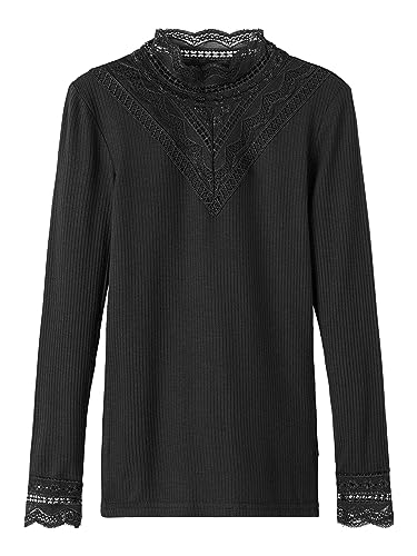 NAME IT Mädchen NKFNURI LS XSL TOP NOOS Langarmshirt, Black, 92 von NAME IT