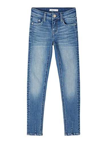 NAME IT Mädchen NKFPOLLY DNMTAGIS 2602 Pant NOOS Jeans, Medium Blue Denim, 128 von NAME IT