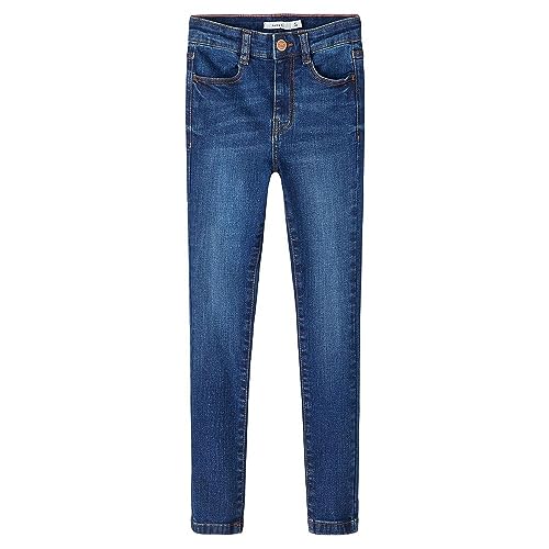 NAME IT Mädchen NKFPOLLY HW Skinny Jeans 1180-ST NOOS Jeanshose, Dark Blue Denim, 146 von NAME IT