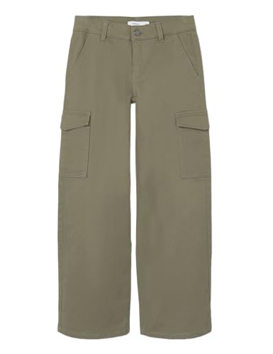 NAME IT Mädchen NKFROSE Wide Twill Cargo 8108-BA NOOS Cargohose, Deep Lichen Green, 152 von NAME IT