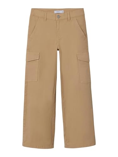 NAME IT Mädchen NKFROSE Wide Twill Cargo 8108-BA NOOS Cargohose, Safari, 158 von NAME IT
