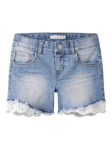 NAME IT Mädchen Nkfsalli Slim Dnm 5372-ha Noos Jeans Shorts, Medium Blue Denim, 164 EU von NAME IT