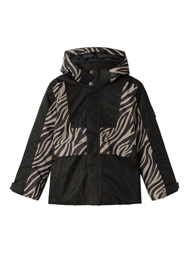NAME IT Mädchen NKFSLOPE10 SKI Jacket AOP FO Schneejacke, Desert Taupe/AOP:Zebra, 152 von NAME IT