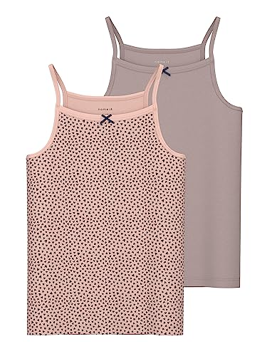 NAME IT Mädchen NKFSTRAP TOP 2P Evening Sand Hearts NOOS Unterhemden, 158/164 von NAME IT