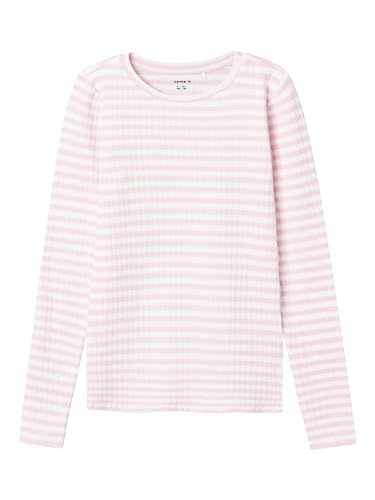 NAME IT Mädchen NKFSURAJA XSL LS TOP NOOS Langarmshirt, Parfait Pink/Pattern:Stripe, 116 cm von NAME IT