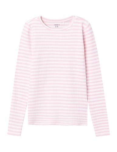 NAME IT Mädchen NKFSURAJA XSL LS TOP NOOS Langarmshirt, Parfait Pink/Pattern:Stripe, 122/128 cm von NAME IT