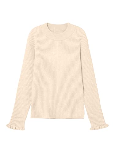 NAME IT Mädchen NKFVIANNA LS Slim Knit N Strickpullover, Buttercream, 128 cm von NAME IT