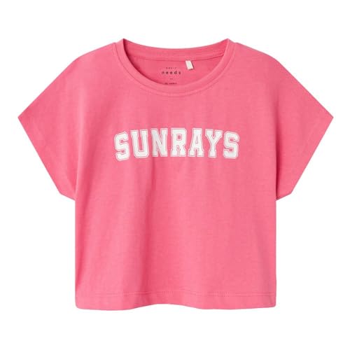 NAME IT Mädchen NKFVILMA CAPSL Crop TOP F1 NOOS T-Shirt, Camellia Rose, 158/164 cm von NAME IT