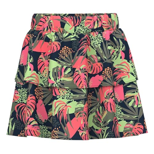NAME IT Mädchen NKFVINAYA Skirt FFF NOOS Sommerrock, Dark Sapphire/Print:Tropical, 164 cm von NAME IT