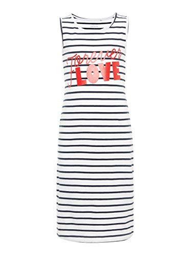 Name IT Mädchen NKFVIPPA SL Maxi Dress NOOS Kleid, Weiß (Bright White Print: Love Text), (Herstellergröße: 116) von NAME IT