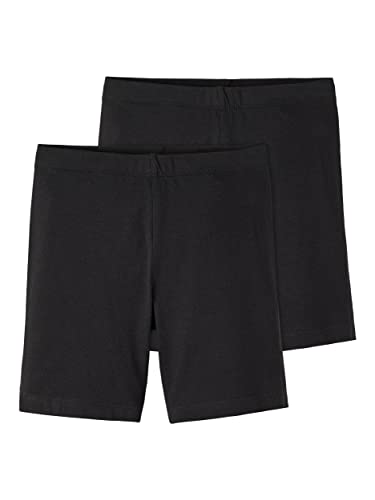 NAME IT Mädchen NKFVIVIAN 2P SOLID Legging NOOS Shorts, Black, 158/164 von NAME IT