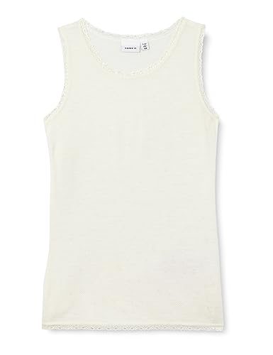 NAME IT Mädchen NKFWANG Wool Needle Tank TOP XXIII Langarmshirt, Snow White, 116 von NAME IT