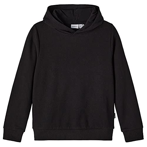 NAME IT Mädchen NKMLENO LS Sweat WH BRU NOOS Kapuzenpullover, Black, 92 von NAME IT