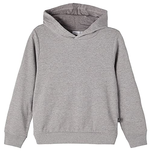 NAME IT Mädchen Kapuzen Sweater aus Bio-Baumwolle Grey Melange 122-128 von NAME IT