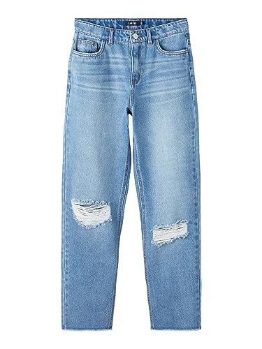 NAME IT Mädchen Nlfbizza Dnm Straight Dis Pant Noos Jeans, Light Blue Denim, 146 EU von NAME IT