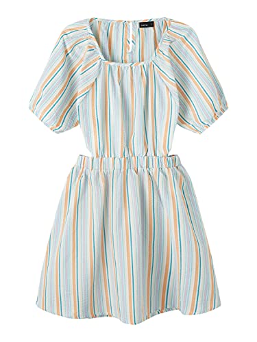 NAME IT Mädchen NLFFEM SS Dress Kleid, Delphinium Blue/Stripes:Mixed Stripes, 164 von NAME IT