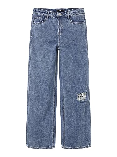 NAME IT Mädchen Nlfnoizza Dnm Hw Straight Pant Noos Jeans, Medium Blue Denim, 146 EU von NAME IT