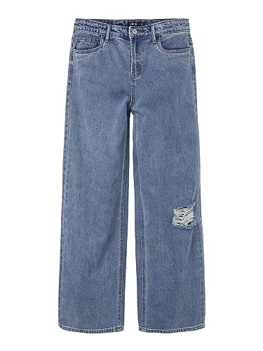 NAME IT Mädchen Nlfnoizza Dnm Hw Straight Pant Noos Jeans, Medium Blue Denim, 170 EU von NAME IT