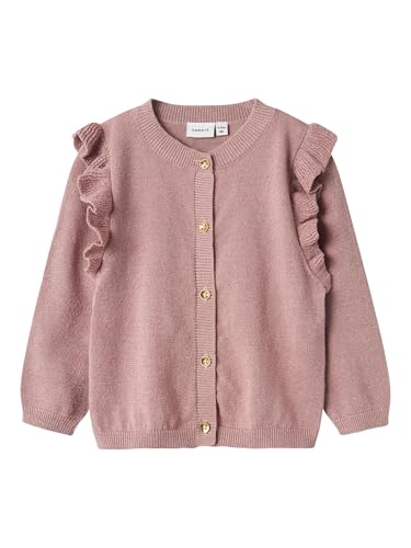 NAME IT Mädchen NMFABINNE LS Knit Card NOOS Strickjacke, Deauville Mauve/Detail:Tone in Tone Lurex, 98 cm von NAME IT
