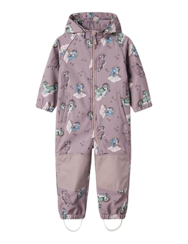NAME IT Mädchen NMFALFA08 Softshell Suit AOP1 FO NOOS Regenanzug, Lila, 116 von NAME IT