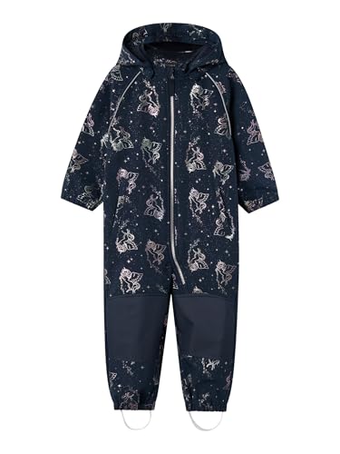 NAME IT Mädchen NMFALFA08 Softshell Suit FOIL FO NOOS Regenanzug, Blau, 98 von NAME IT