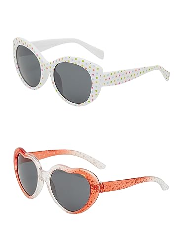 NAME IT Mädchen NMFFIMONO 2P Sunglasses Sonnenbrille, White Alyssum/Detail:2 Pack. 1X White ALYSSUM/1X Coral, ONE Size von NAME IT