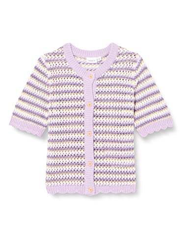 NAME IT Mädchen NMFJUSINE SS Knit Card Strickjacke, Orchid Bloom, 110 von NAME IT