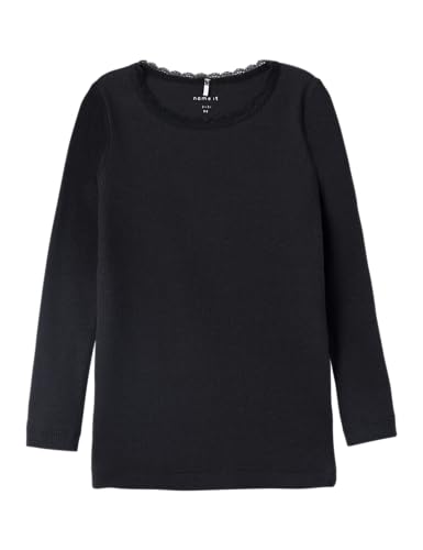 Name IT Mädchen NMFKAB LS TOP NOOS Langarmshirt, Black, 98 von NAME IT