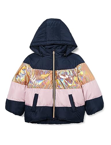 NAME IT Mädchen NMFMILLE Puffer Jacket Block FOIL Pufferjacke, Dark Sapphire, 104 von NAME IT