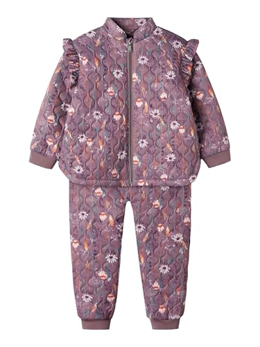 NAME IT Mädchen NMFMOON Quilt Set AOP 1FO Schneeanzug, Grape Shake, 80 von NAME IT