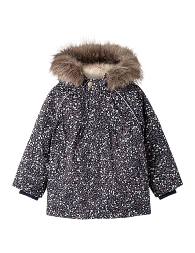 NAME IT Mädchen NMFSNOW05 Jacket AOP FO NOOS Kurzjacke, Dark Sapphire/AOP:Liberty, 80 von NAME IT