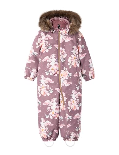NAME IT Mädchen NMFSNOW10 Suit AOP FO NOOS Schnee-/ Regenanzug, Grape Shake/AOP:Unicorn, 98 von NAME IT