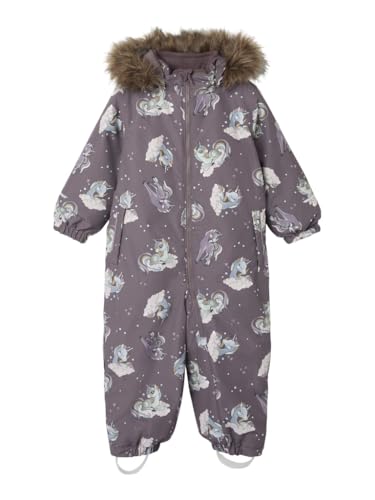 NAME IT Mädchen NMFSNOW10 Suit AOP FO NOOS Schneeanzug, Sparrow/AOP:Unicorn Sky, 104 von NAME IT