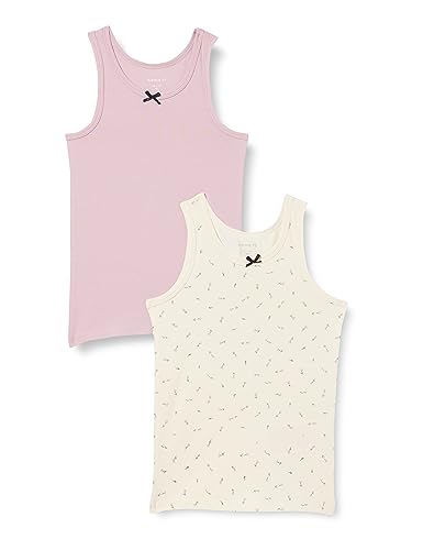 NAME IT Mädchen NMFTANK TOP 2P Buttercream FLORAL NOOS Unterhemden, 110 von NAME IT