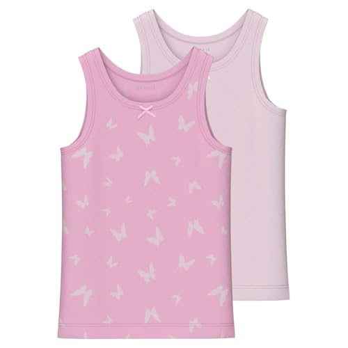 NAME IT Mädchen NMFTANK TOP 2P Butterfly NOOS Unterhemd, Pink Lavender, 104 von NAME IT