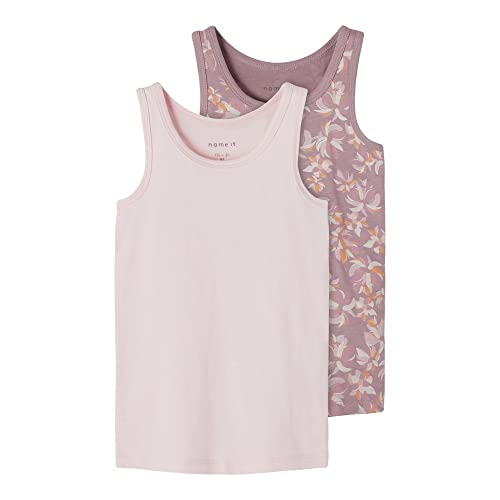 NAME IT Mädchen Nmftank Top 2p Elderberry Flower Noos Unterhemd, Elderberry, 86 EU von NAME IT