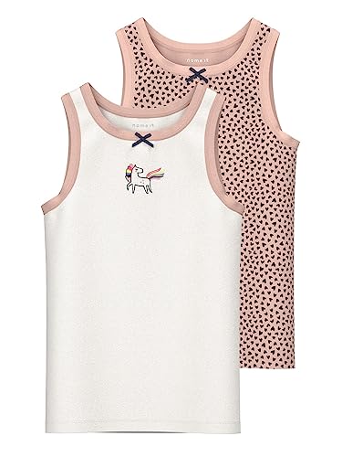 NAME IT Mädchen NMFTANK TOP Evening Sand Hearts NOOS Unterhemden, 92 von NAME IT