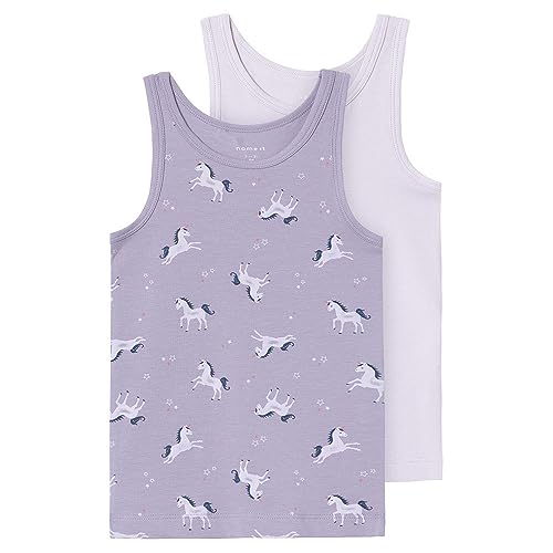 NAME IT Mädchen NMFTANK TOP Lavender Aura Unicorn NOOS Unterhemden, 98 von NAME IT