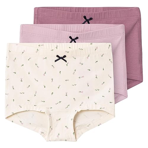 NAME IT Mädchen NMFTIGHTS 3P Buttercream FLORAL NOOS Unterhose, 104 von NAME IT