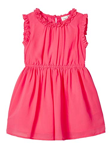 NAME IT Mädchen NMFVILUSI CAPSL Dress H Kinder Sommerkleid Kinderkleid, Calypso Coral, 98 von NAME IT