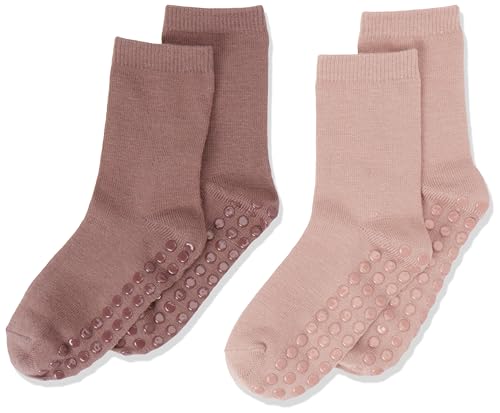 NAME IT Mädchen NMFWAK Wool 2 Pack W/Non Skid XXIII Socken, Antler/Pack:2p Antler + Peppercorn, 22W / 24L von NAME IT