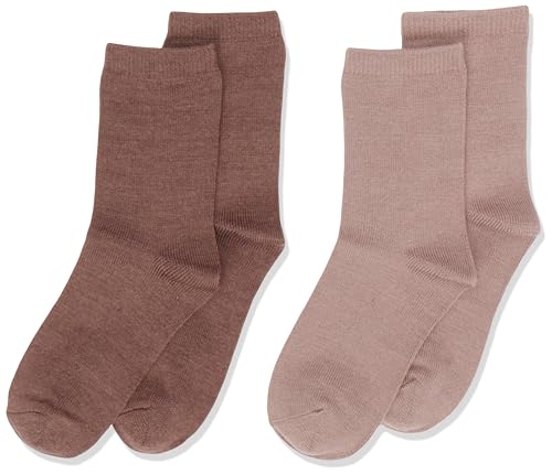 NAME IT Mädchen NMFWAKTA Wool/VIS XXIII Socken, Antler/Pack:2P Antler + Peppercorn, 19/21 von NAME IT