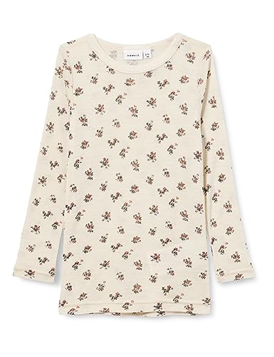 NAME IT Mädchen NMFWANG Wool Rib LS TOP AOP XXIII Langarmshirt, Sphinx, 110 von NAME IT