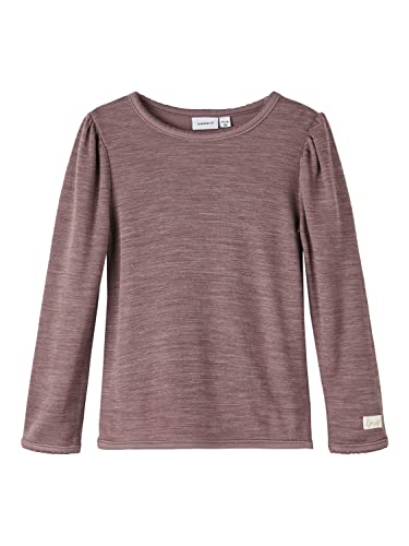 NAME IT Mädchen NMFWYLA Wool/VIS LS TOP XXIII Langarmshirt, Peppercorn, 92 von NAME IT