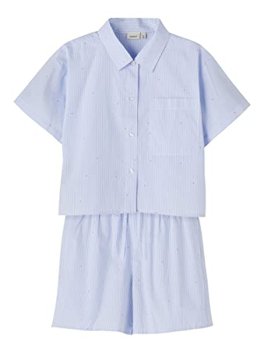 NAME IT Mädchen Nkffirandi Night Set Pajamas, Cashmere Blue, 134 EU von NAME IT