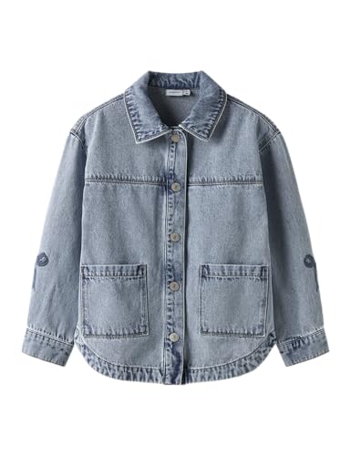 NAME IT Mädchen Nkfgloria DNM Emb Jacket 7511-Za T, Medium Blue Denim, Numeric_164 von NAME IT
