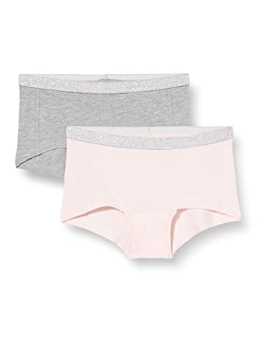 NAME IT Mädchen Nkfhipster 2p Noos Unterhose, Barely Pink/Pack:w/ Grey Melange, 116 EU von NAME IT