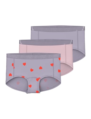 NAME IT Mädchen Nkfhipster 3P Hearts Noos, Lavender Gray, Numeric_146 von NAME IT