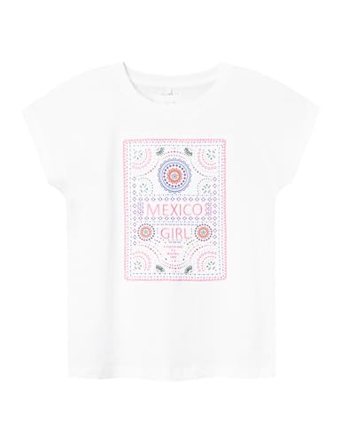 NAME IT Mädchen Nkfjuliks Capsl Loose Top T-Shirt, Weiß, 122-128 von NAME IT