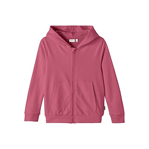 NAME IT Mädchen Nkfnasweat Card Hood Unb Noos Sweatshirt-Jacke,Rose Wine,110 von NAME IT